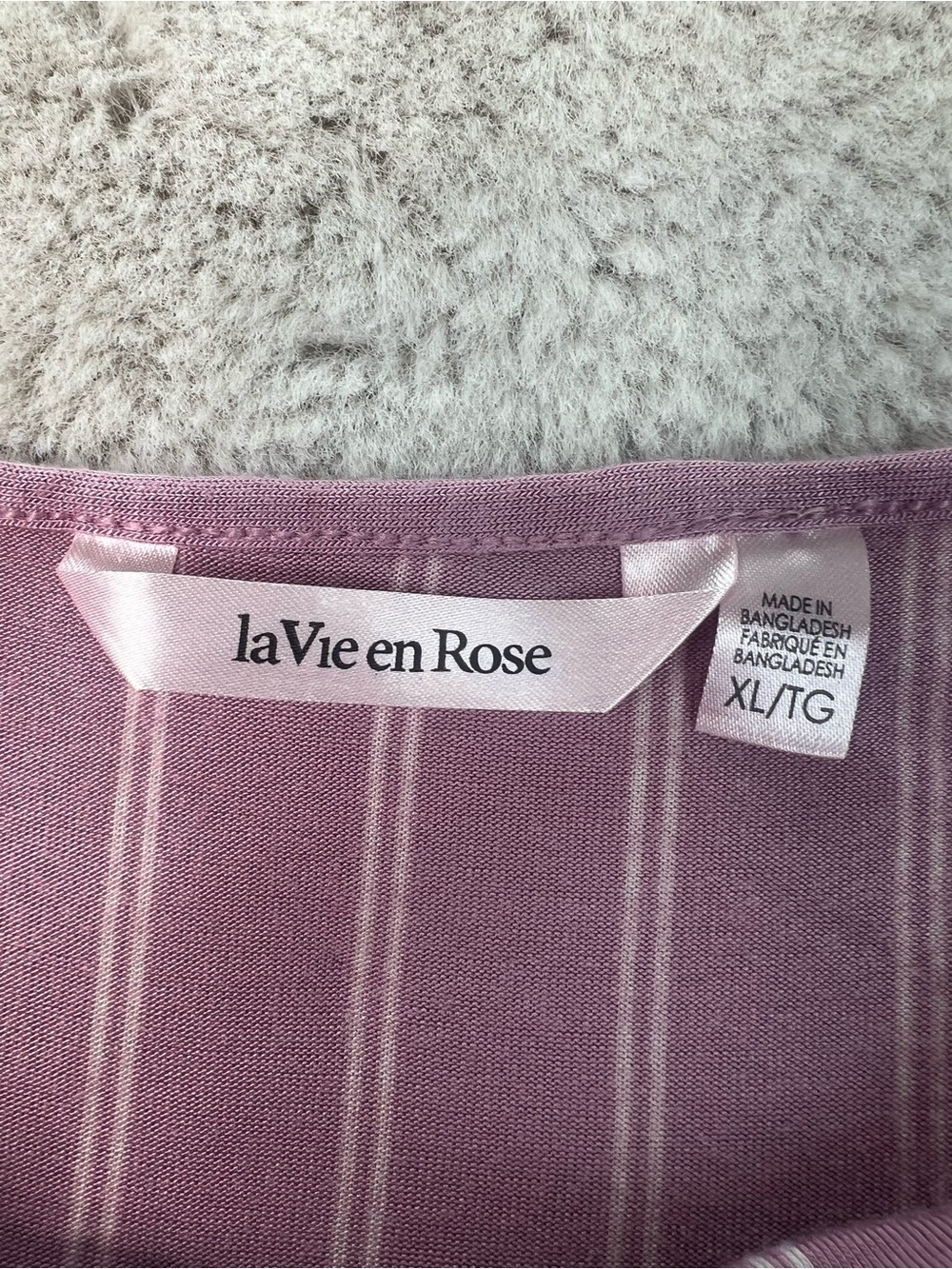 La Vie En Rose Soft Jersey Pink Stripe Camisole Size XL Nightie Lace Trim Cozy - Picture 5 of 11